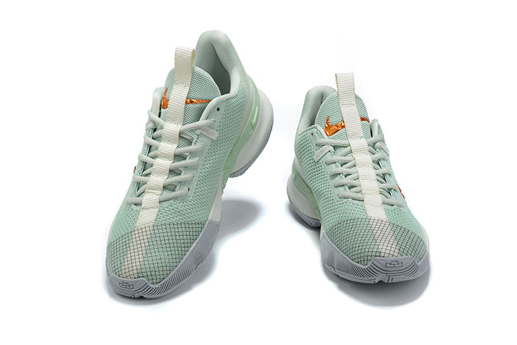 Nike Lebron James Ambassador 13 Light Green Grey Orange Shoes - Click Image to Close